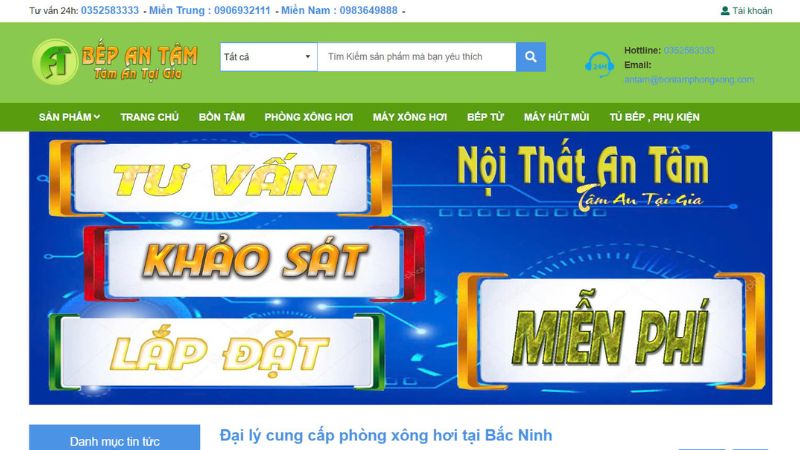 TOP 10+ PHÒNG XÔNG HƠI BẮC NINH Đại lý cung cấp phòng xông hơi tại Bắc Ninh, Bếp An Tâm