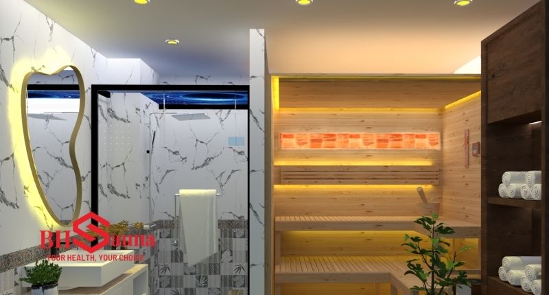 Phòng xông hơi phong cách Hàn Quốc - xu hướng mới 2025 Phòng xông hơi phong cách Hàn Quốc nổi bật với phòng xông hơi đá thạch anh