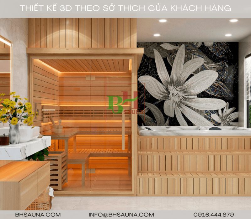 Top 5+ Mẫu phòng xông hơi thải độc cơ thể hiệu quả, giá tốt Bắc Hưng nhận thi công theo thiết kế của các khách hàng