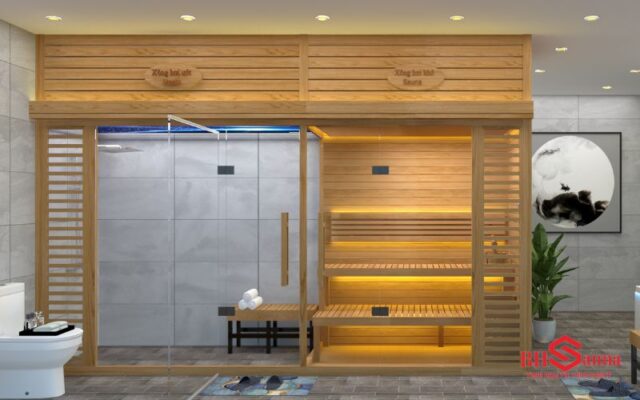 Kết hợp phòng xông hơi khô và ướt tiện lợi cho cả gia đình
