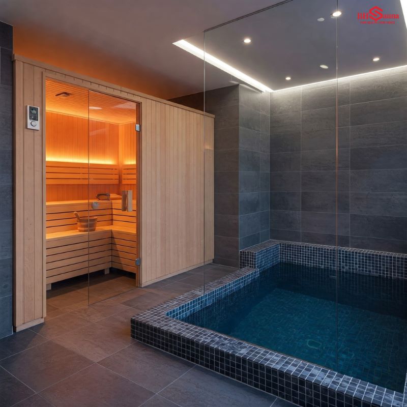 10+ Mẫu phòng xông hơi kết hợp hồ bơi trong nhà đẹp nhất 2025 Phòng xông hơi kết hợp hồ bơi trong nhà phố