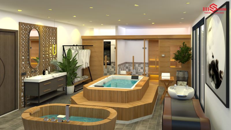 10+ Mẫu phòng xông hơi kết hợp hồ bơi trong nhà đẹp nhất 2025 Phòng xông hơi ướt kết hợp hồ bơi