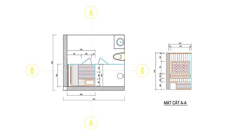 Top 8 Bản vẽ cad phòng xông hơi chi tiết, dễ đọc Bản vẽ phòng xông hơi khô tối giản.