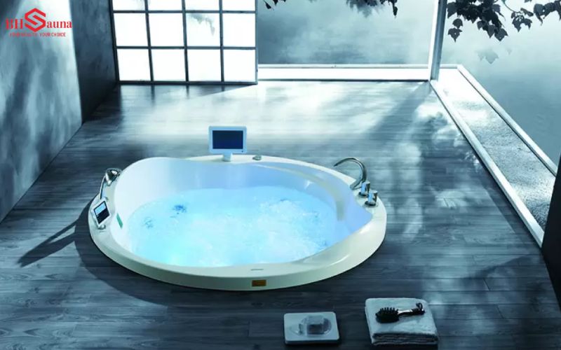 4 Mẫu bồn tắm massage âm sàn được ưa chuộng hiện nay Bồn tắm kết hợp với bọt khí nano, đèn LED trị liệu