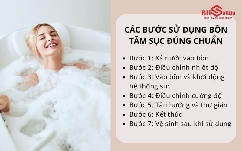 Hướng dẫn cách sử dụng bồn tắm sục với 7 bước đơn giản Các bước sử dụng bồn tắm sục đúng chuẩn