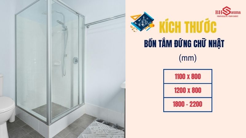 Kích thước bồn tắm đứng tiêu chuẩn giúp tối ưu diện tích Kích thước bồn tắm đứng hình chữ nhật dạng góc