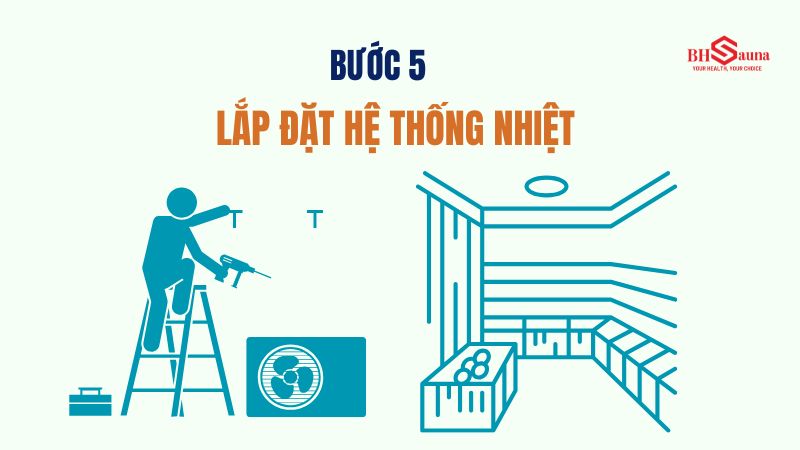Cách xây phòng xông hơi không bị nứt gạch hiệu quả, đơn giản Lắp đặt hệ thống nhiệt phù hợp