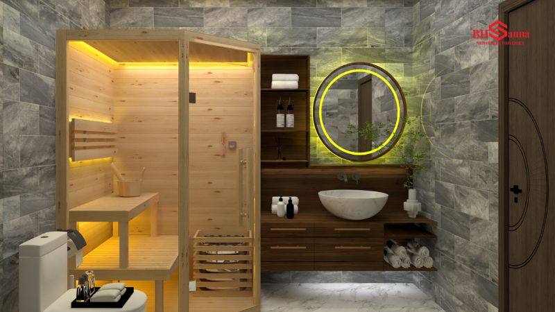 Báo giá 5 mẫu phòng xông hơi 1 người đẹp, hiện đại nhất 2025 Phòng xông hơi 1 người dạng góc riêng tư thoải mái.