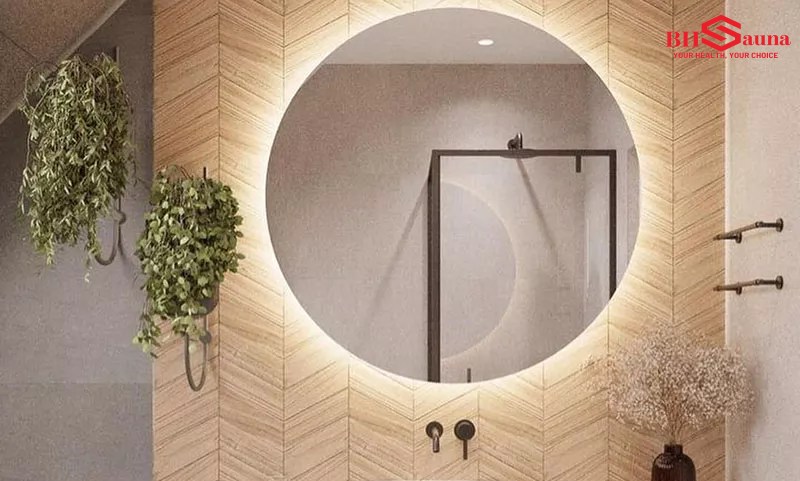 Gương chống mờ phòng tắm cao cấp, nhấn mạnh sự tiện nghi Gương GNT-LH-6080 trang bị thêm sấy tự động
