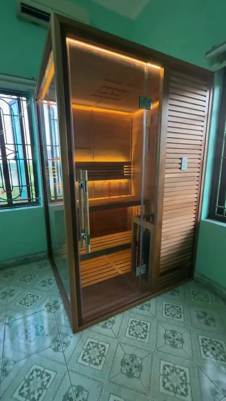 Phòng xông hơi Anh Bình Đông Trù Cabin gỗ trong phòng hiện hữu tại Đông Trù