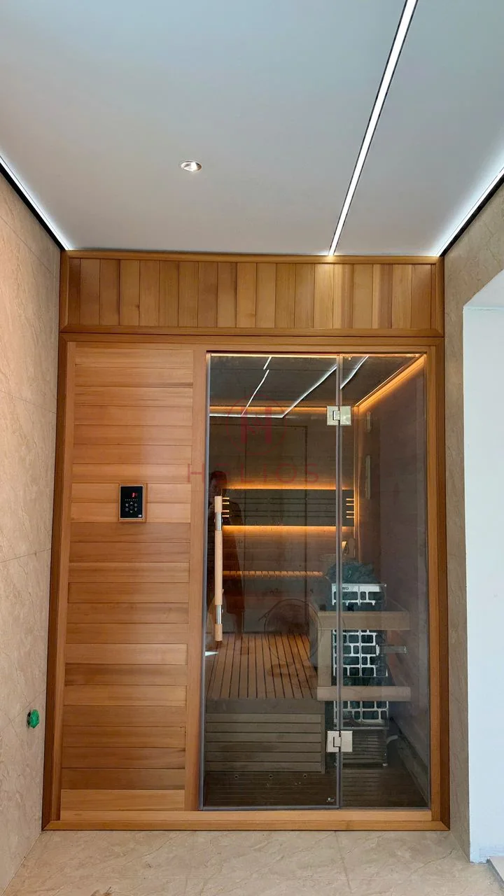 Phòng xông hơi Anh Hiệp Thái Nguyên Ghế thư giãn uốn cong trong phòng sauna Thái Nguyên