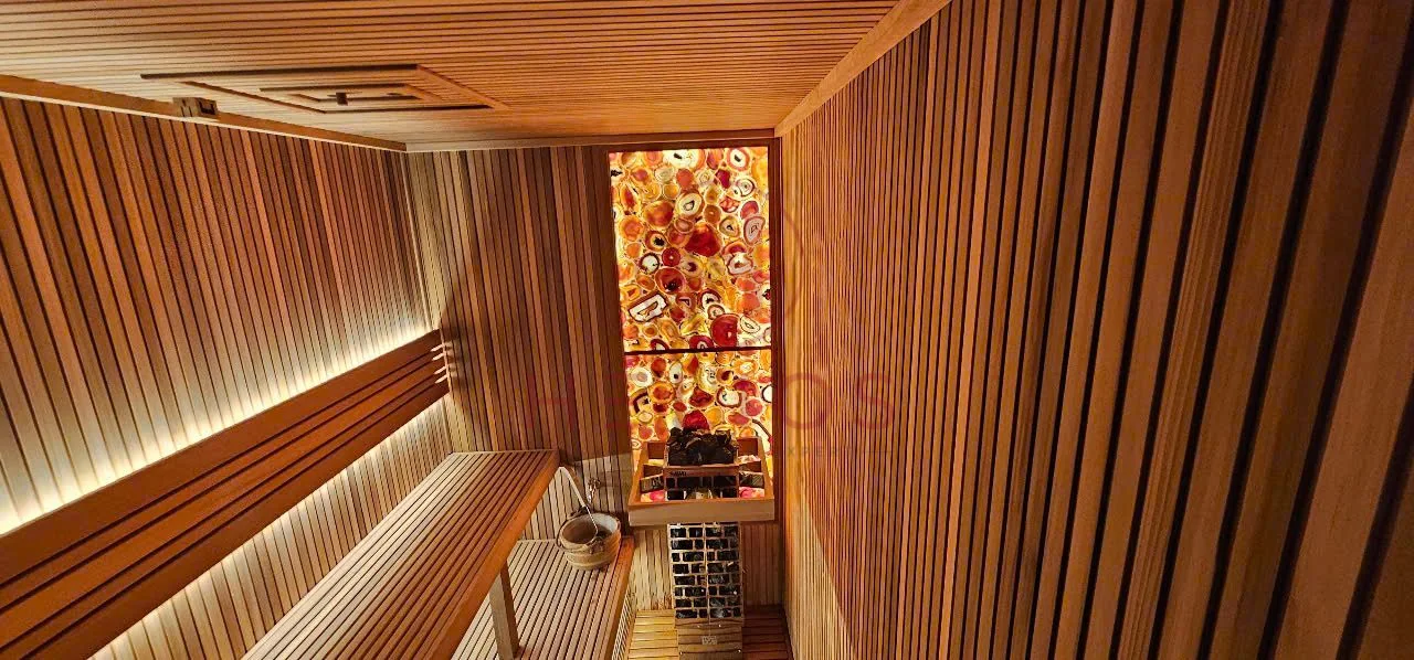 Nội thất sauna theo chiều dài tại Vân Đồn